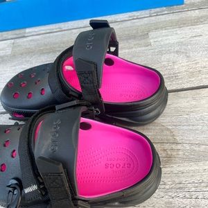 NWT Post Malone X Crocs Duet Max Clog II Womens 6/Mens 4 Posty Black/Pink